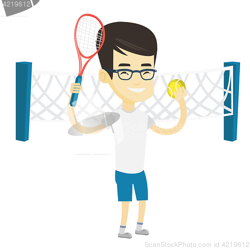 Image of Male tennis player vector illustration.