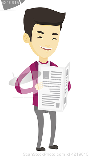 Image of Man reading newspaper vector illustration.