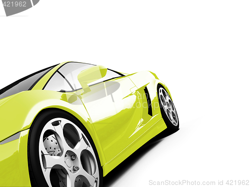 Image of isolated closeup sportcar view