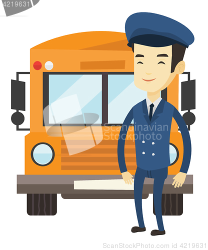 Image of School bus driver vector illustration.