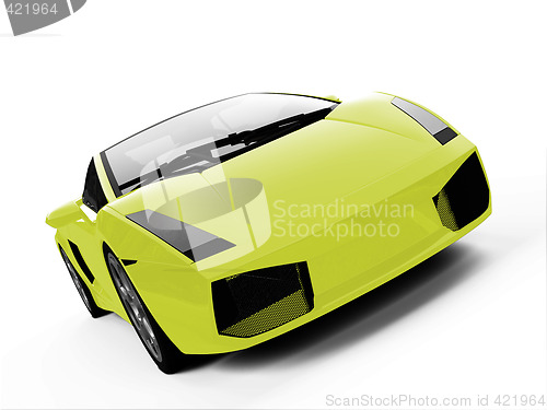 Image of isolated closeup sportcar view