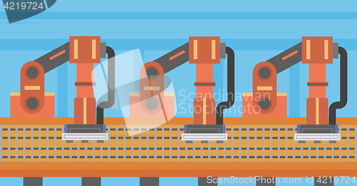 Image of Automated robotic conveyor belt.
