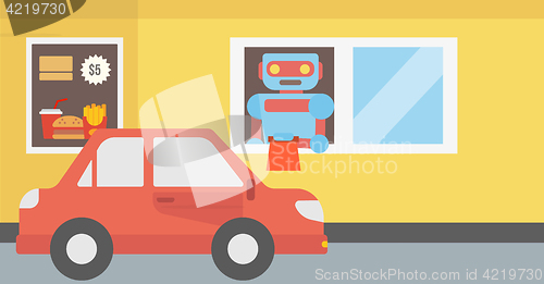Image of Robot works in a fast food restaurant.