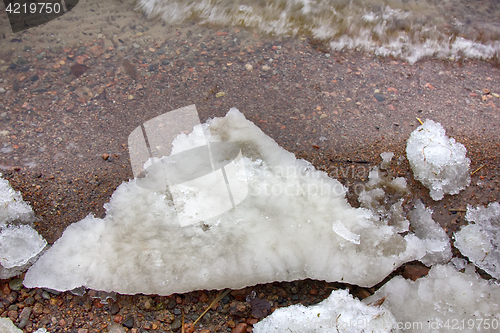 Image of frozen coast sea in winter