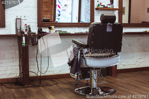 Image of Vintage chair in barbershop