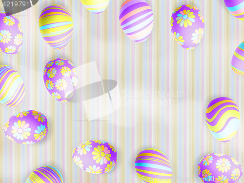 Image of Blue Easter eggs on a color background. EPS 10