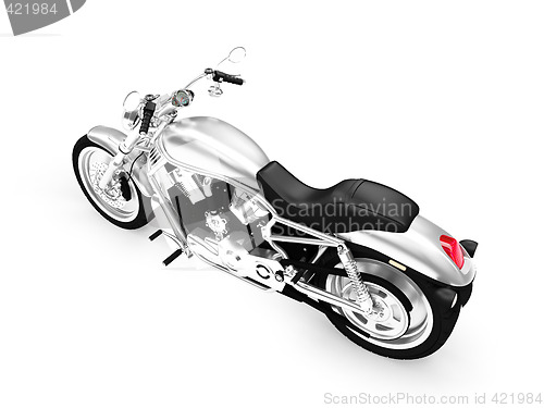 Image of isolated motorcycle back view 02
