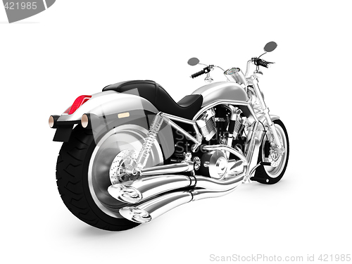 Image of isolated motorcycle back view 01