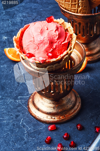 Image of sundae in waffle cup