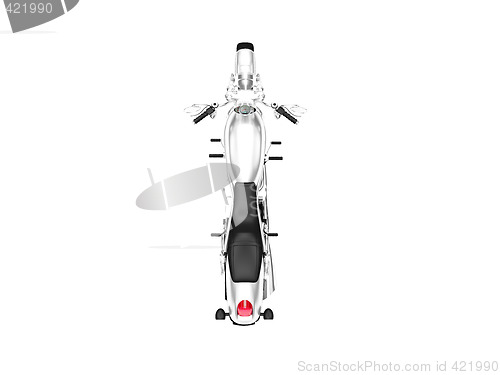 Image of isolated motorcycle top view