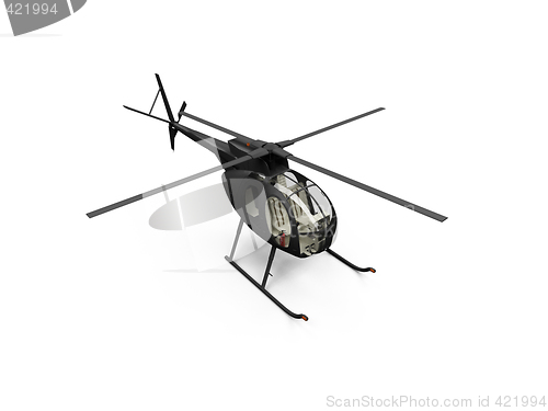 Image of isolated helicopter view