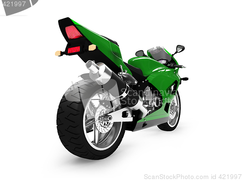 Image of isolated motorcycle back view 02