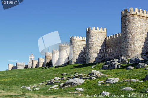 Image of Scenic medieval city walls of Avila