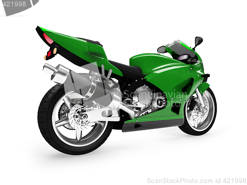 Image of isolated motorcycle back view 01