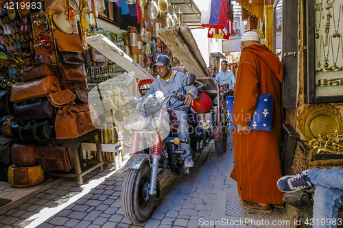 Image of Berber market in the souks of Marrakech, Morocco 