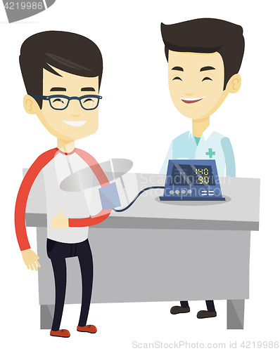 Image of Blood pressure measurement vector illustration.