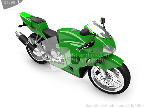 Image of isolated motorcycle front view 02