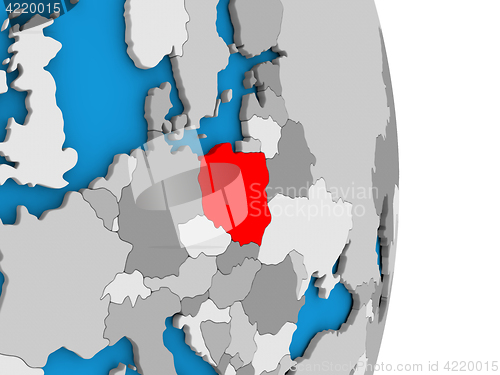 Image of Poland on globe