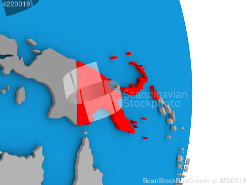 Image of Papua New Guinea on globe