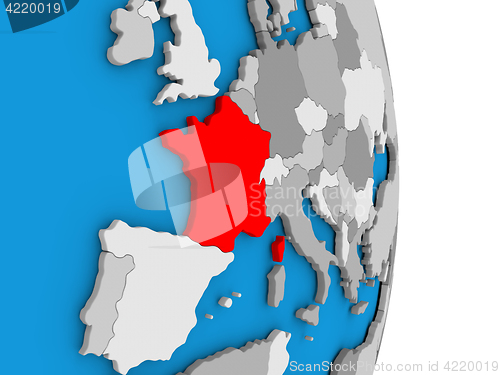 Image of France on globe