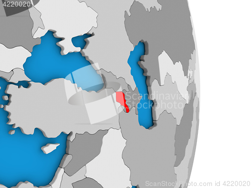 Image of Armenia on globe