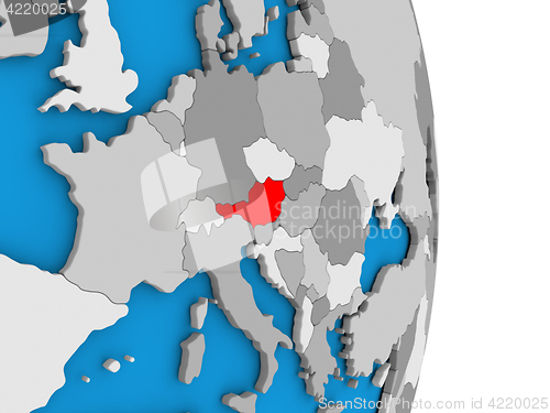 Image of Austria on globe