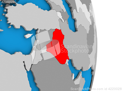 Image of Iraq on globe