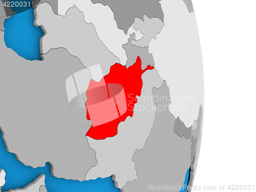 Image of Afghanistan on globe