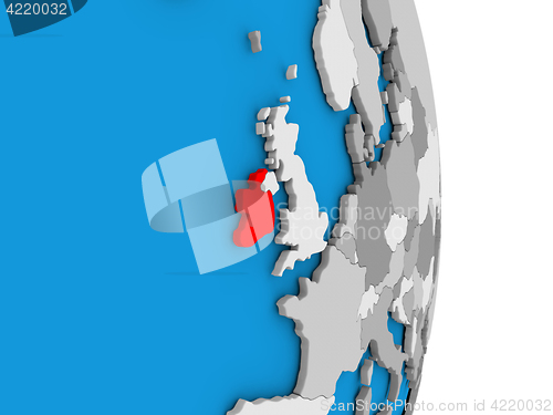 Image of Ireland on globe