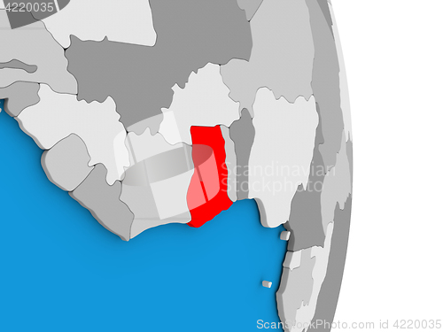 Image of Ghana on globe