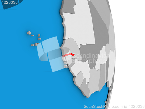 Image of Gambia on globe