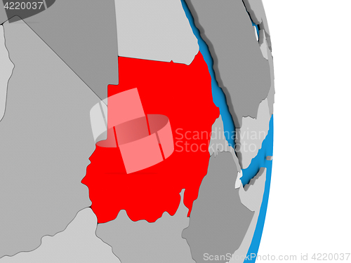 Image of Sudan on globe