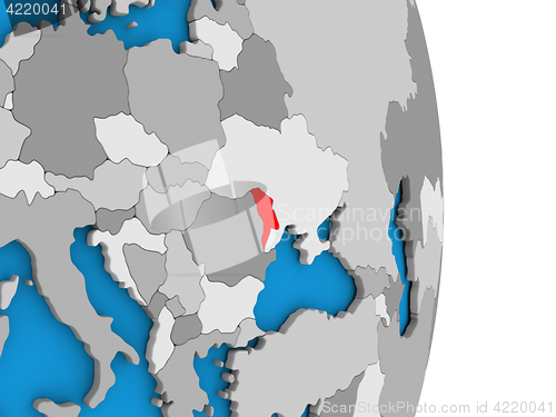 Image of Moldova on globe