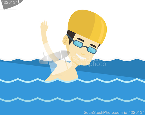 Image of Man swimming vector illustration.