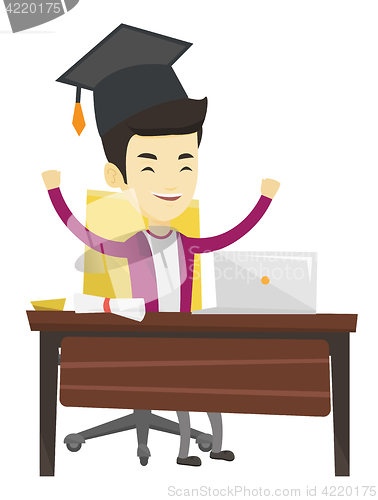 Image of Student using laptop for education.