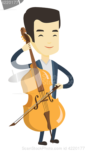 Image of Man playing cello vector illustration.