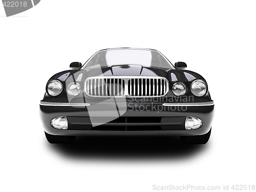 Image of isolated black car front view 01