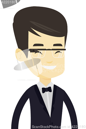 Image of Man wearing smart glass vector illustration.