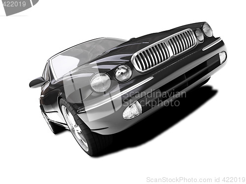 Image of isolated black car front view 02