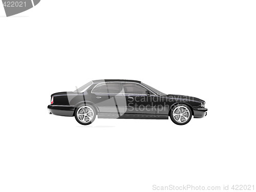 Image of isolated black car side view