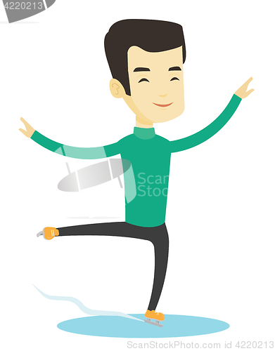 Image of Male figure skater vector illustration.