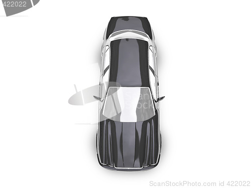 Image of isolated black car top view
