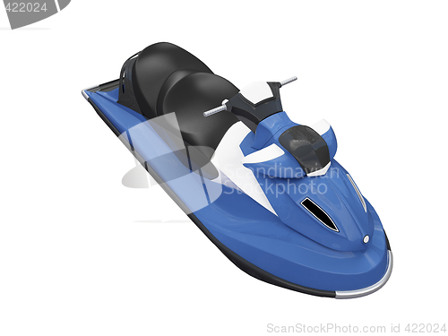 Image of Jetski blue isolated front view