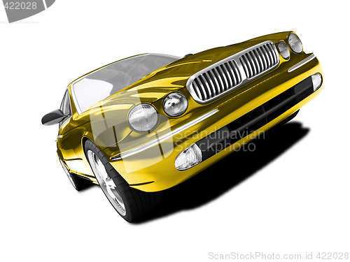 Image of isolated gold car front view 02