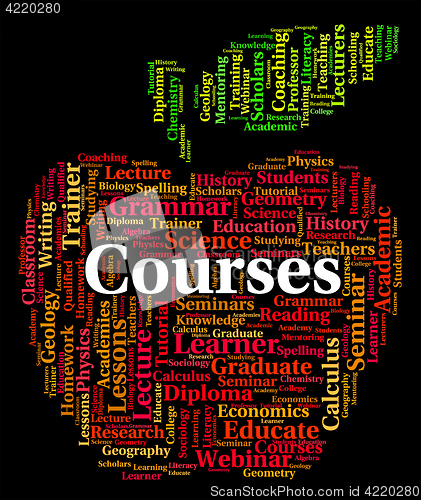 Image of Courses Word Represents Study Schedules And Learn