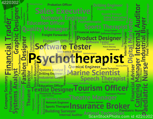 Image of Psychotherapist Job Means Emotional Disorder And Hire