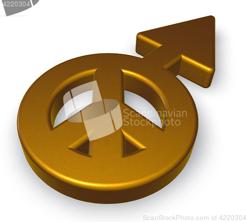 Image of male gender and peace symbol mix - 3d rendering