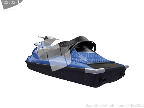 Image of Jetski blue isolated back view