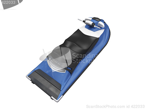 Image of Jetski blue isolated back view