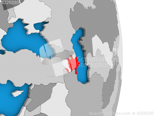 Image of Azerbaijan on globe